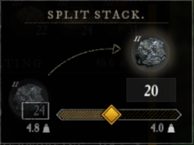 How To Split Stacks in New world