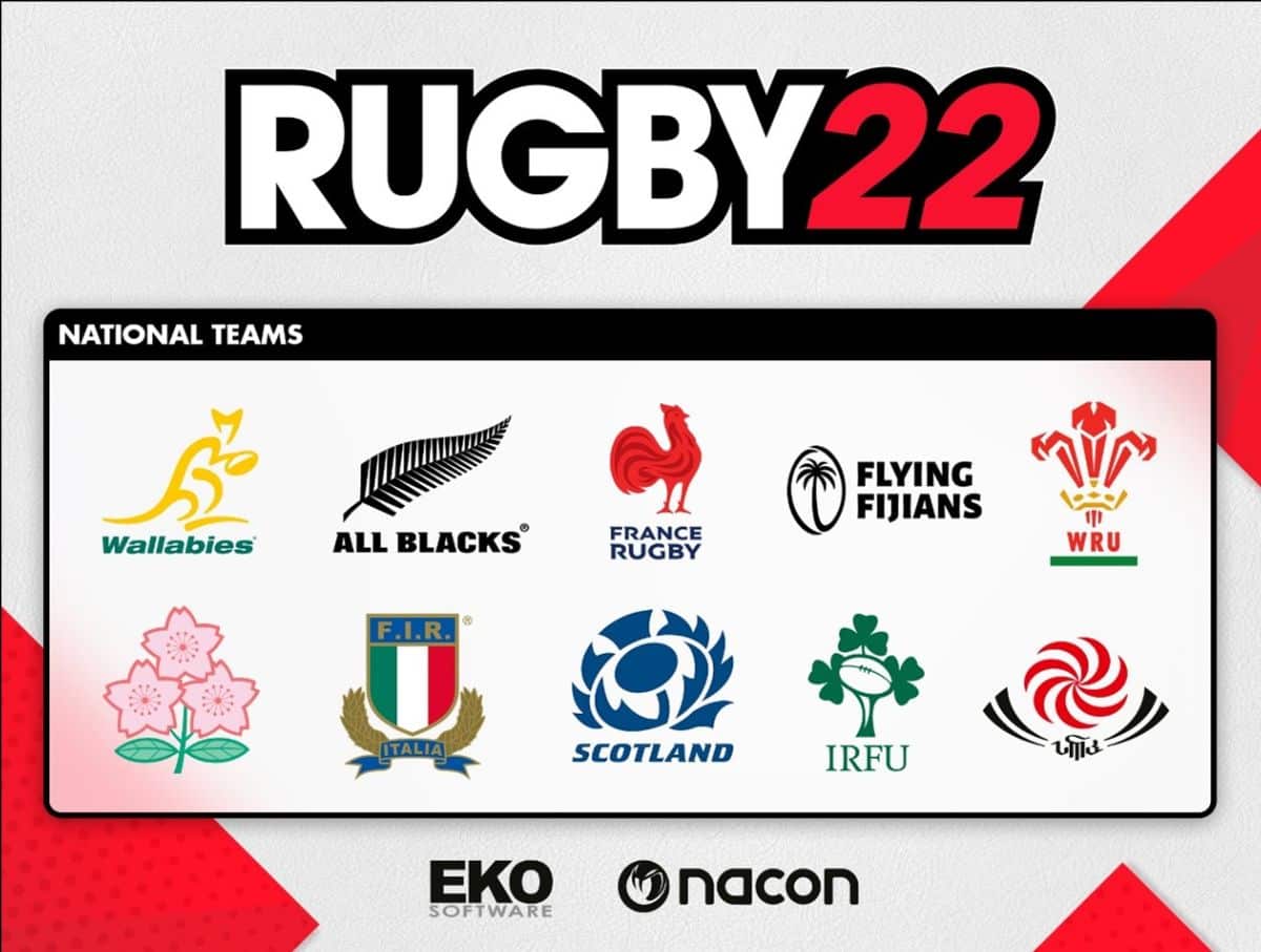 rugby 22 licensed national teams