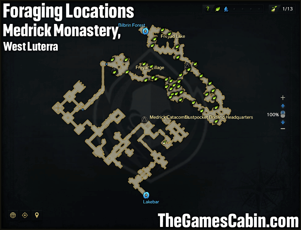 Medrick Monastery Foraging locations