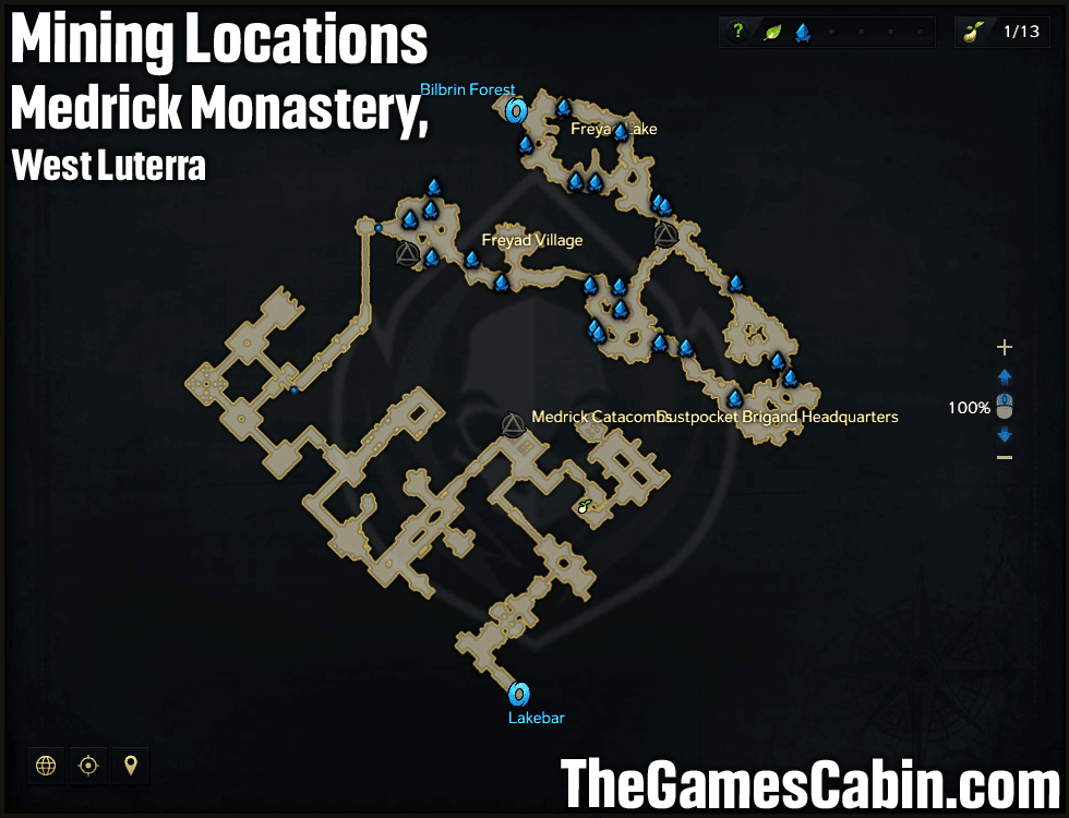 Medrick Monastery Mining  Locations