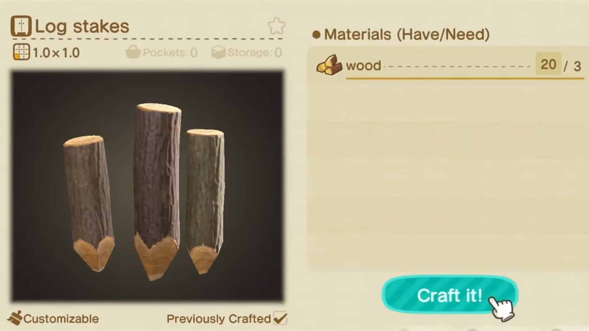 Log Stakes Crafting Recipe