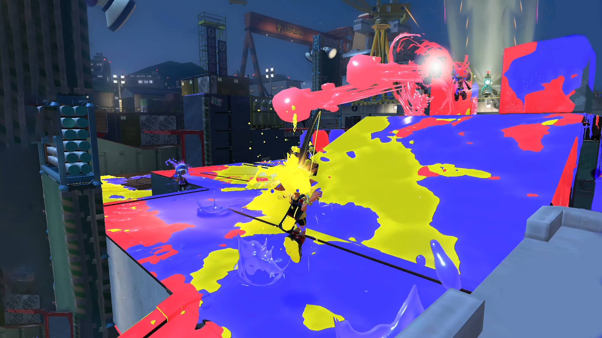 A Tricolor Turf War from the first Splatoon 3 Splatfest, where the results ended up in Team Rock's favor.