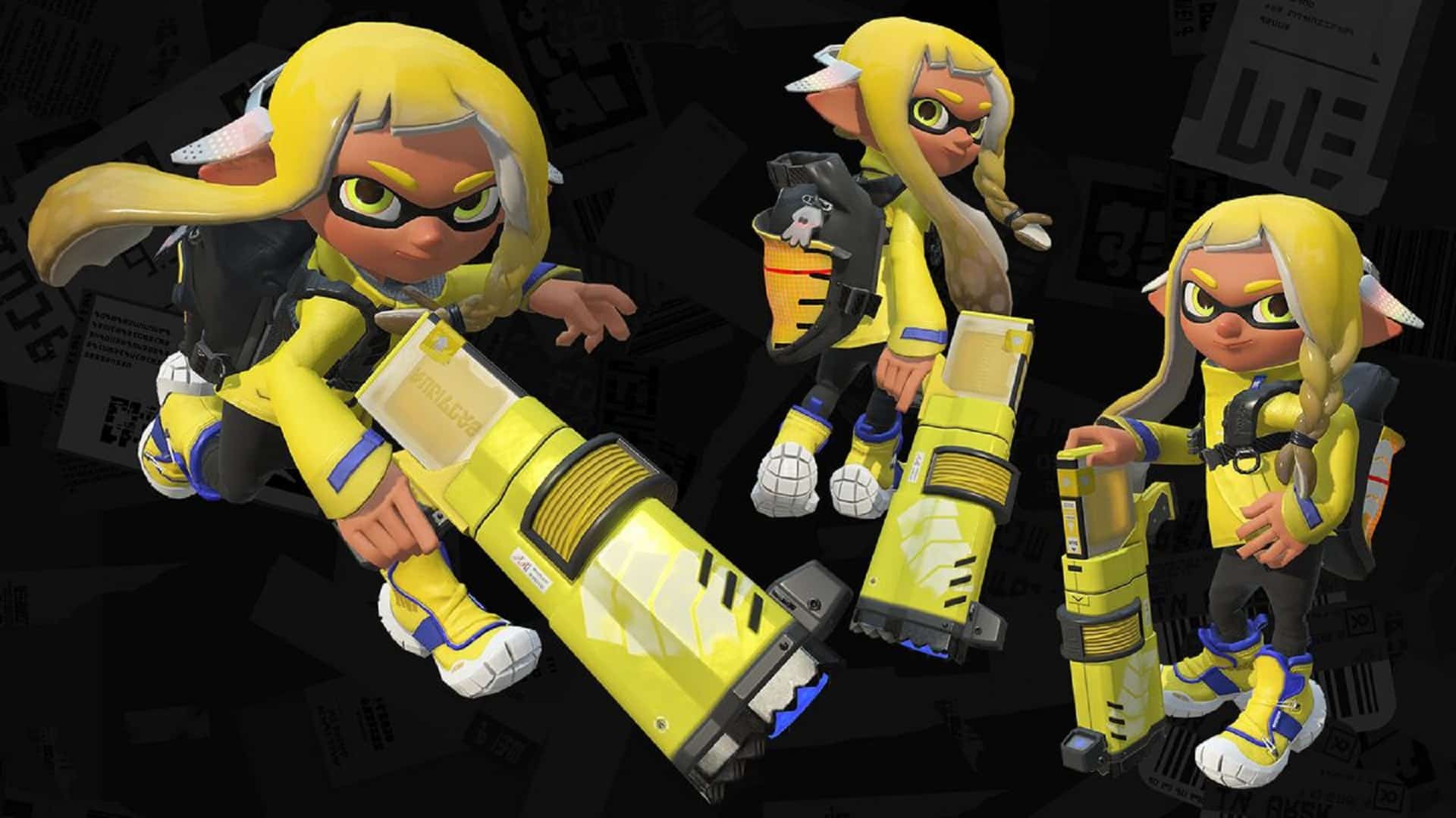 Inklings with the Hero Shot, the Replica of which they can unlock in Splatoon 3