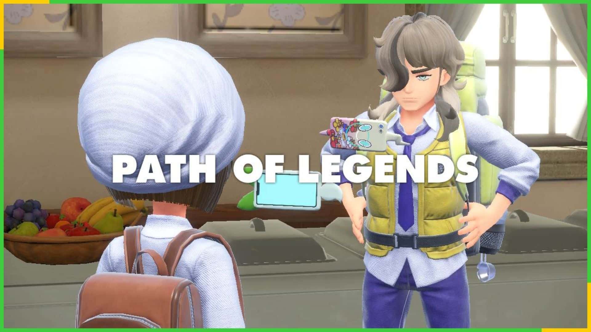 Arven and player accepting path of legends quest in scarlet and violet