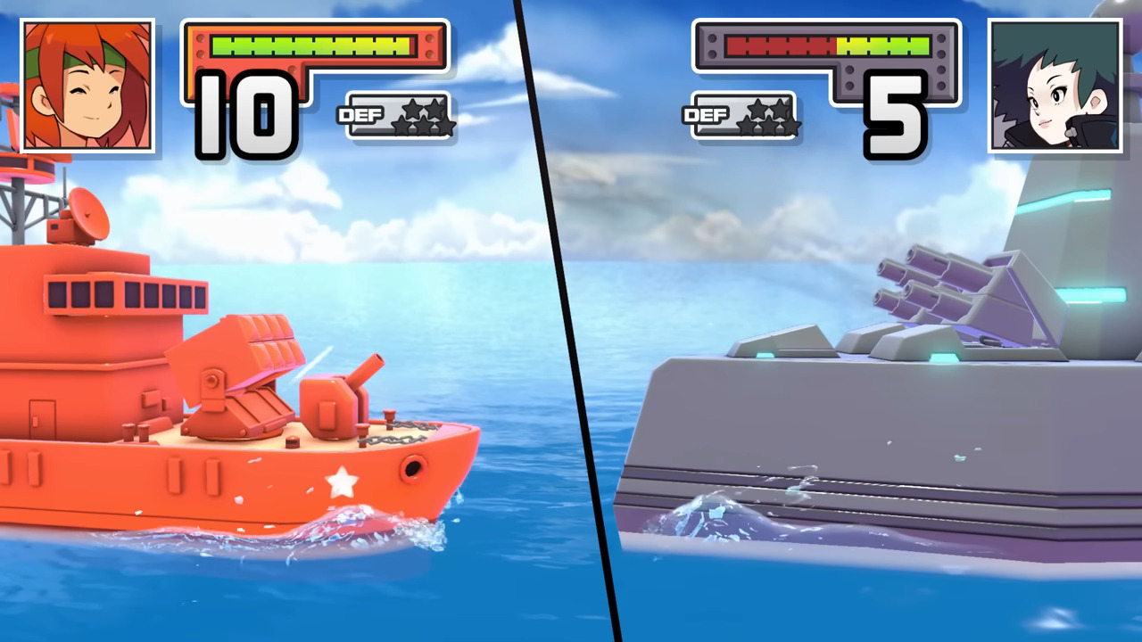 Advance Wars Battle ships battling each other