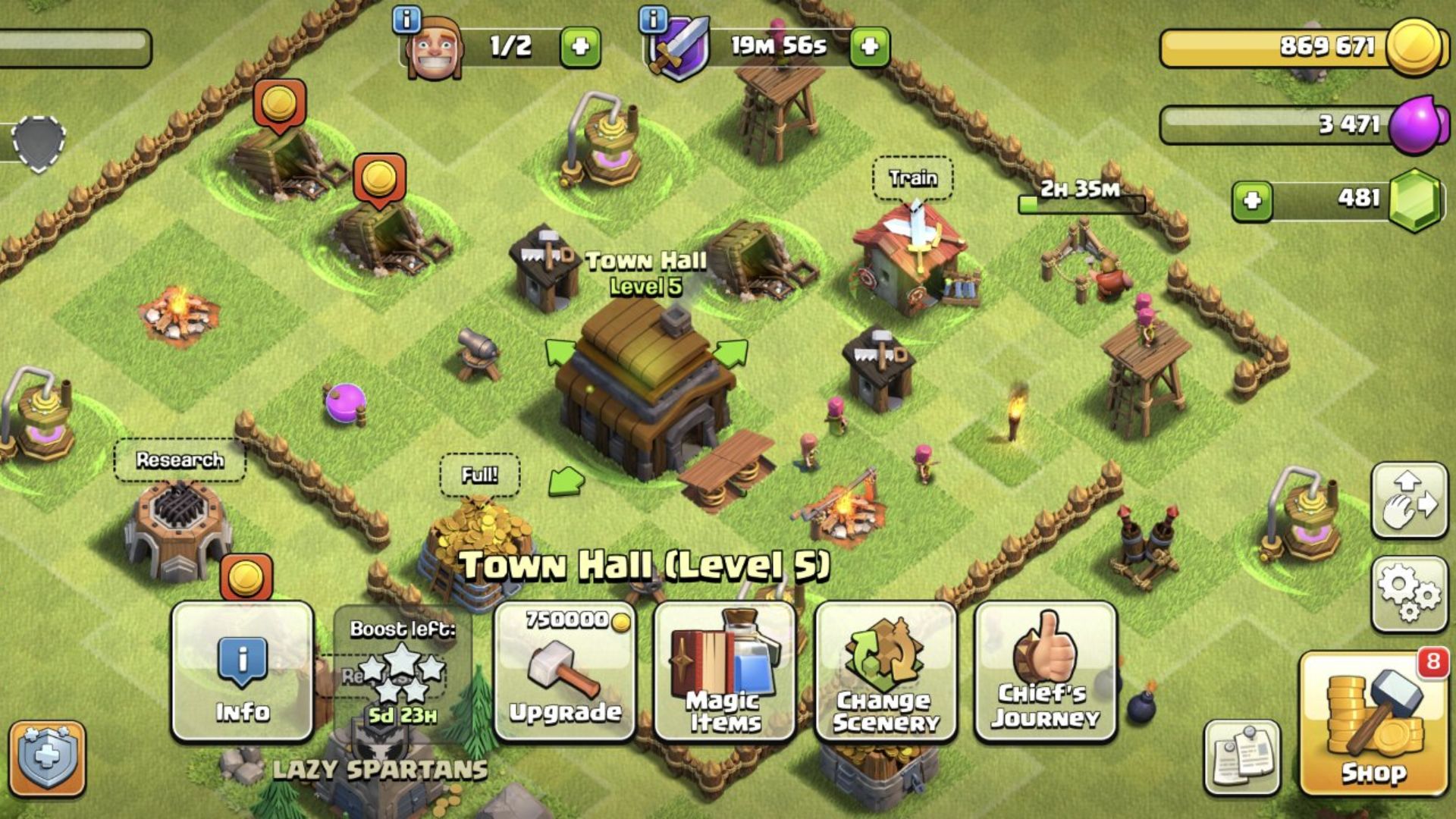 Town Hall Level 5 Clash of Clans