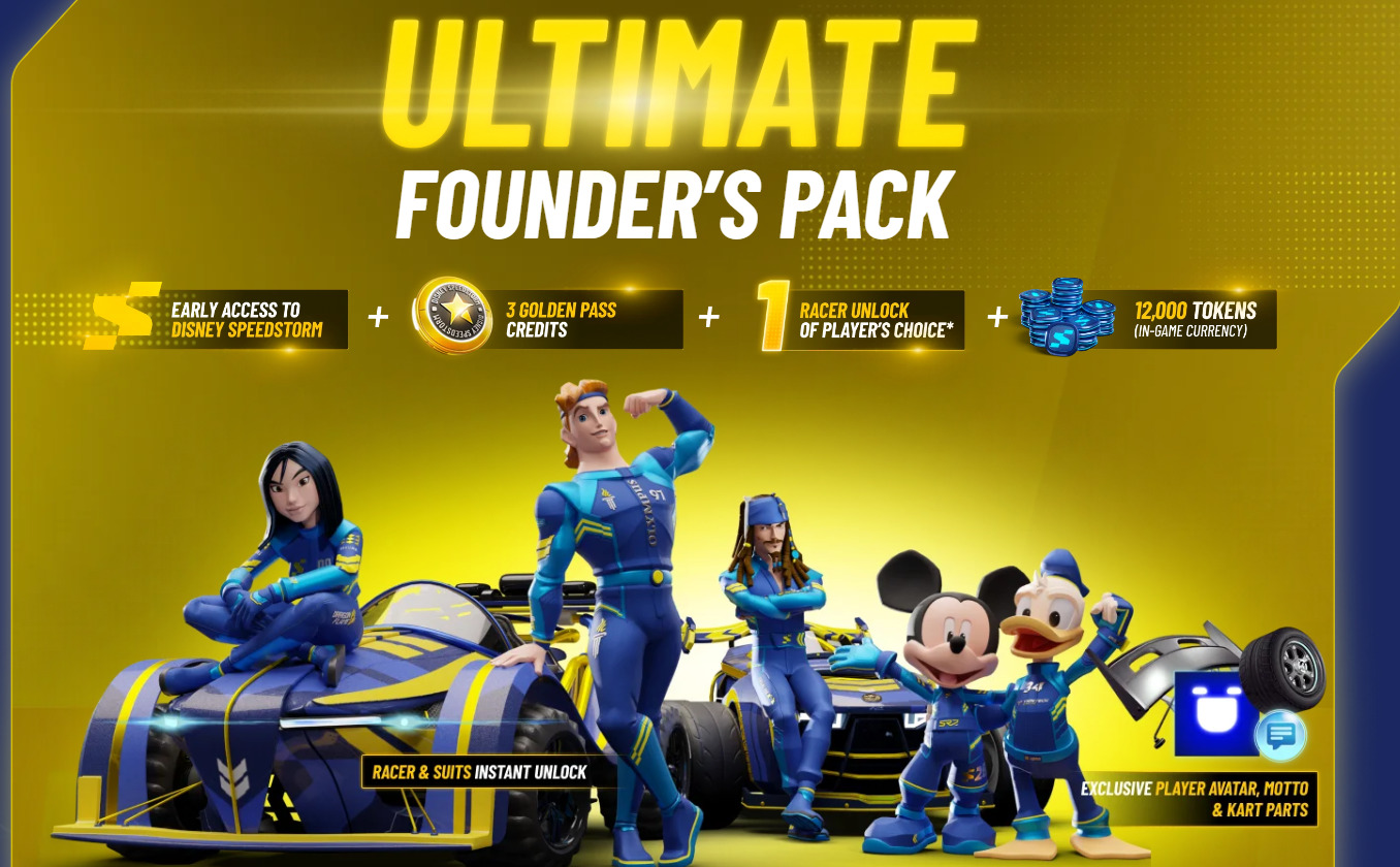 The ultimate founders pack for Disney Speedstorm