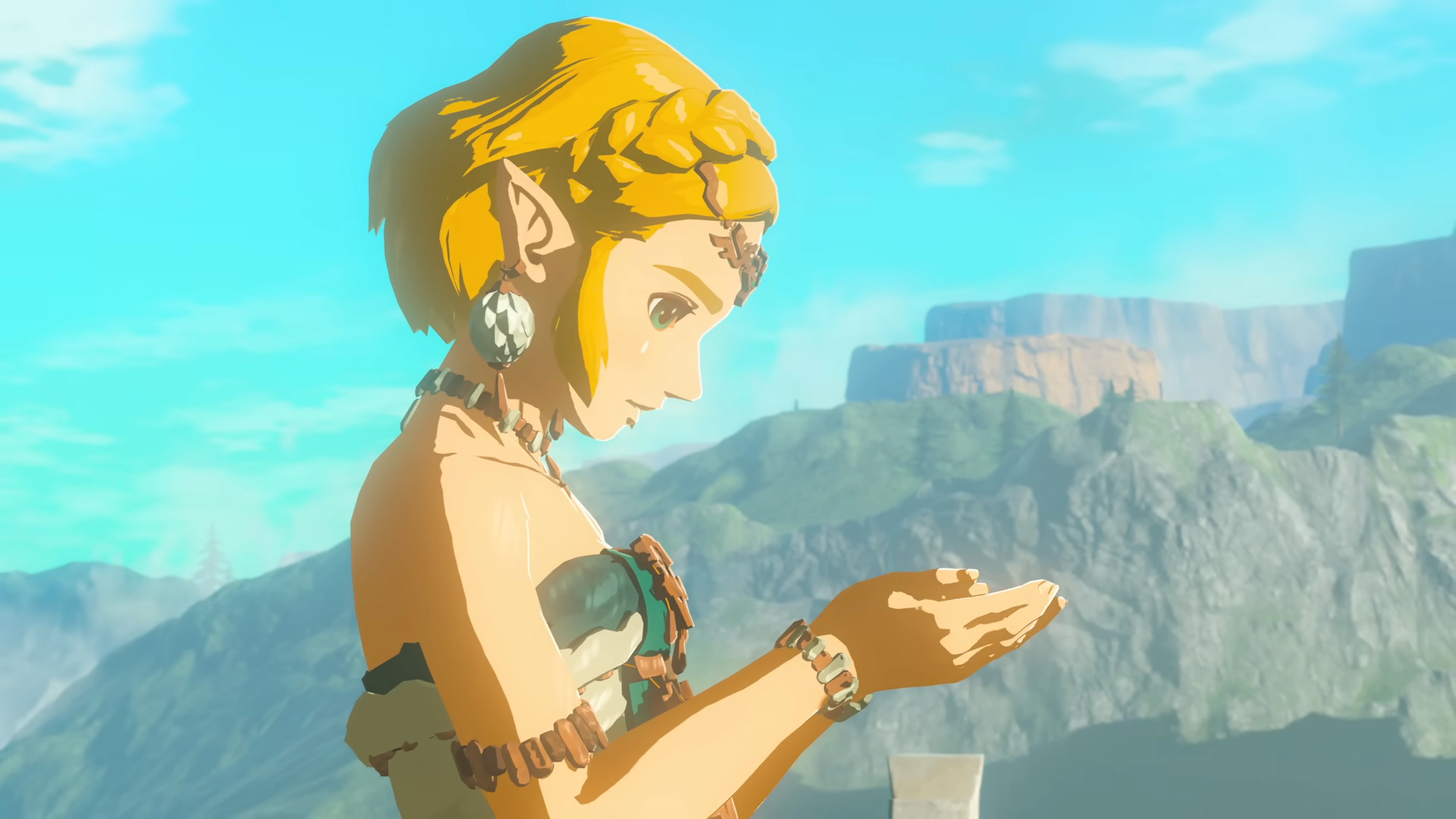 Zelda with cupped hands in Tears of the Kingdom