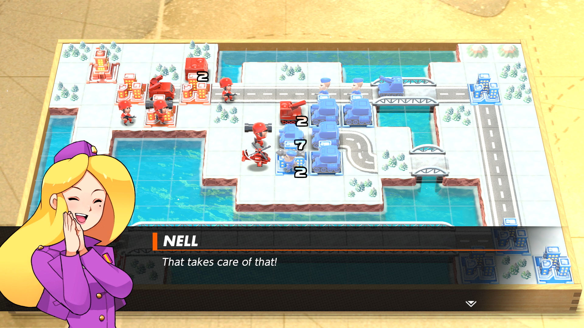 Screenshot of Nell and gameplay from Advance Wars.