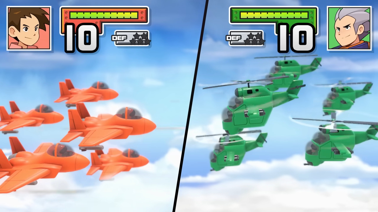 Advance Wars red planes vs green planes