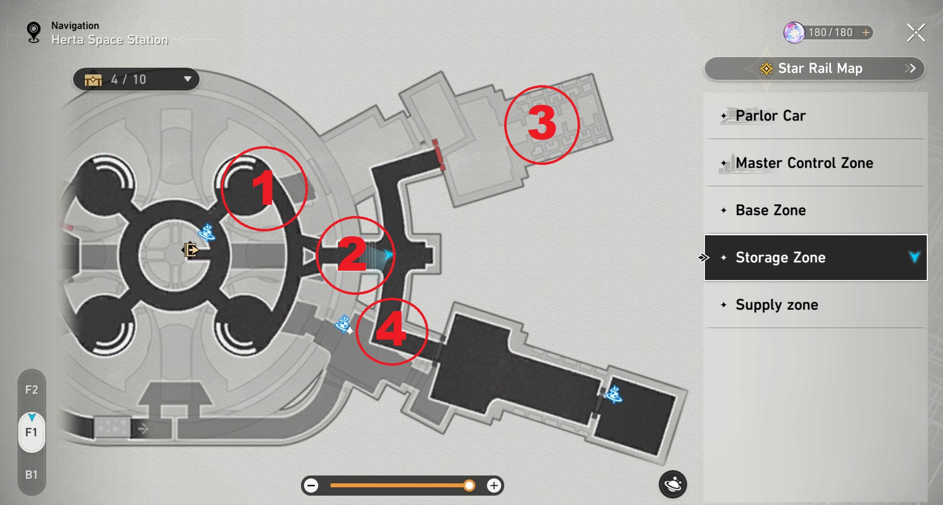 The location of all four beacons for Signs of Fragmentum in Honkai: Star Rail.