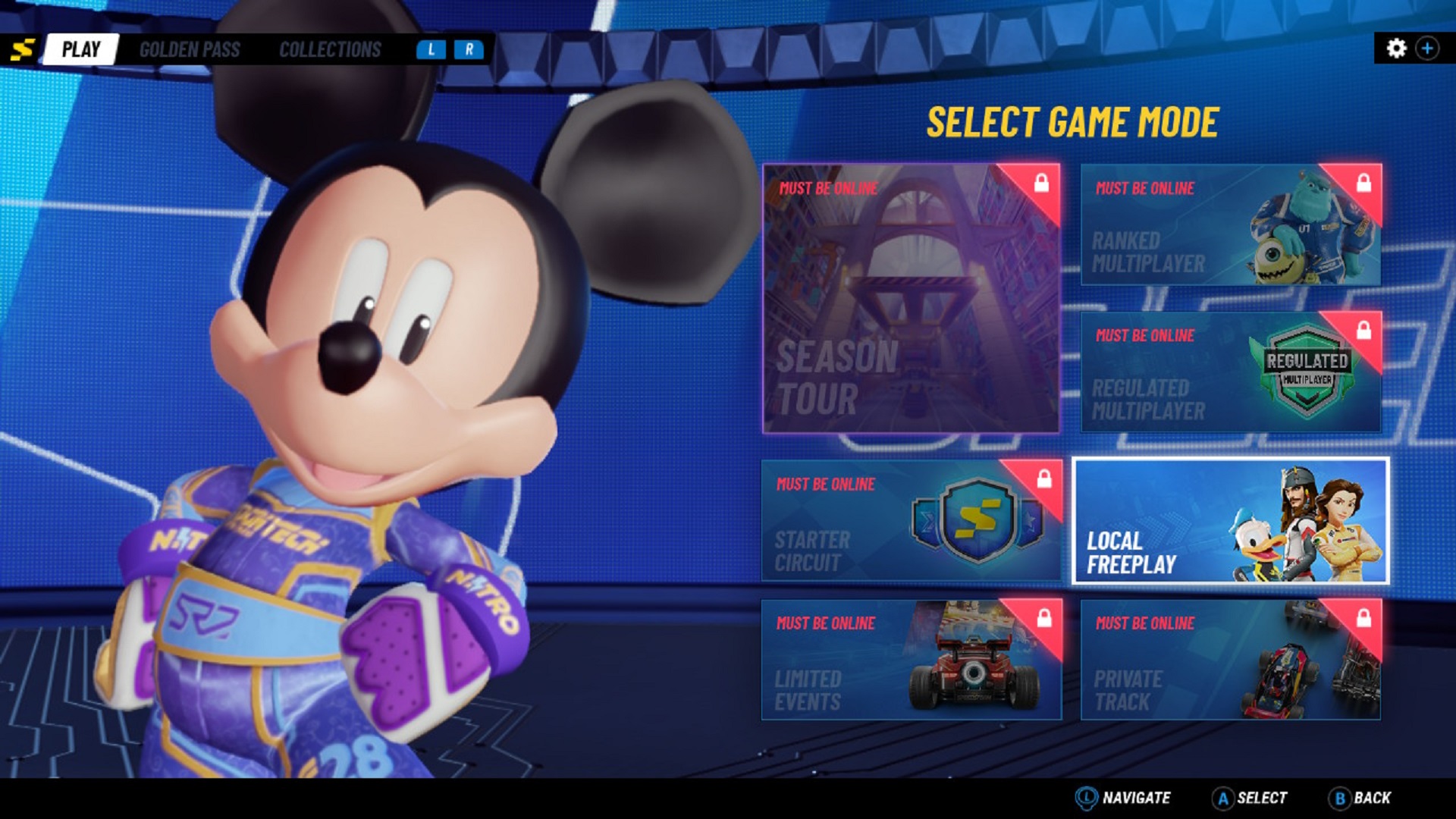 Disney Speedstorm offline options in the game