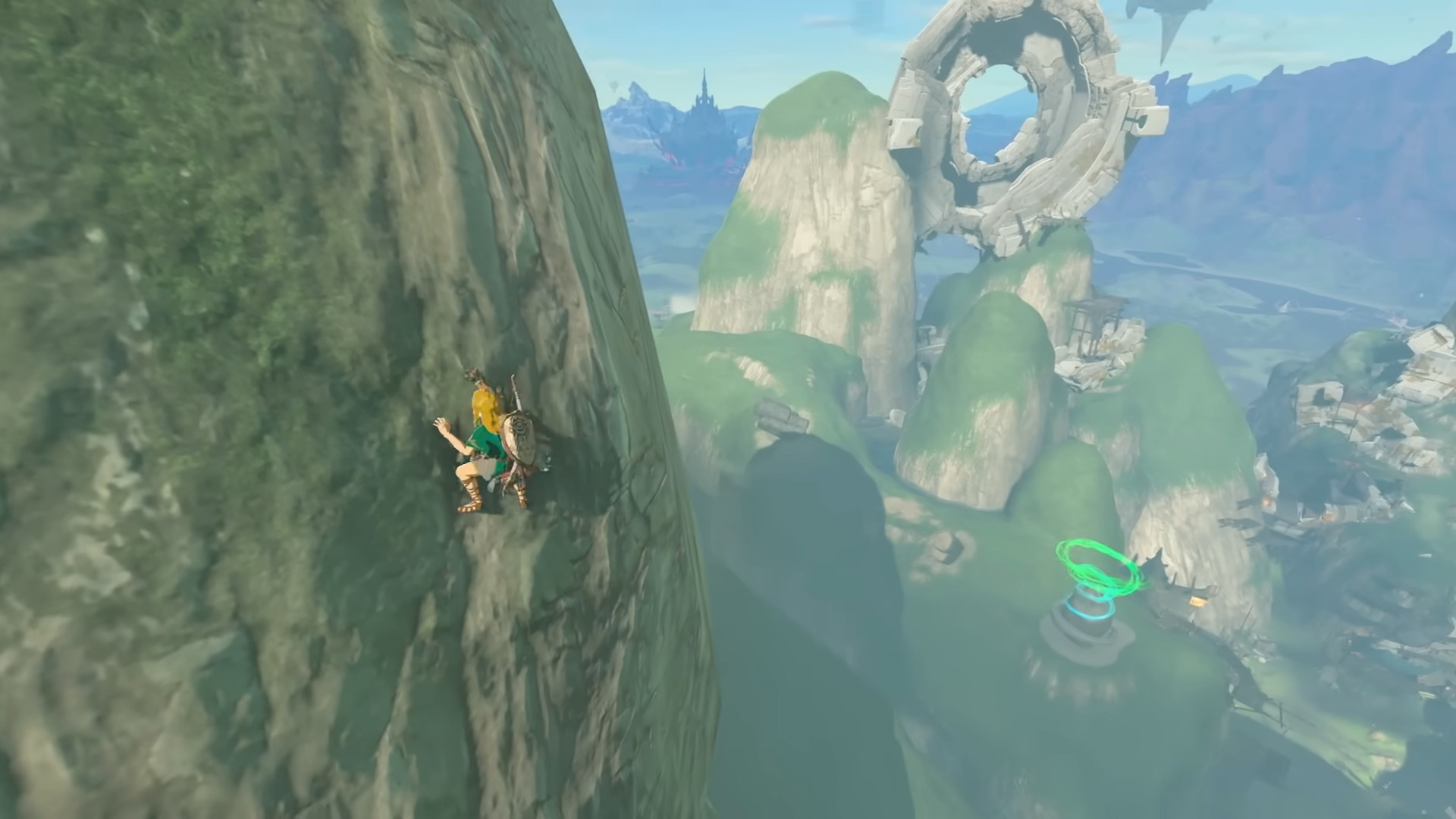 Link climbing a cliffside in The Legend of Zelda: Tears of the Kingdom