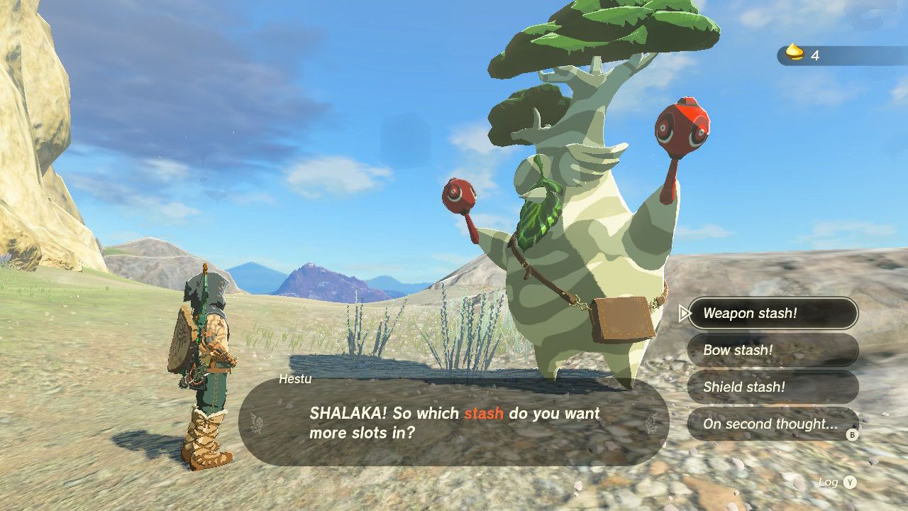 Link talking to Hestu in Zelda: Tears of the Kingdom