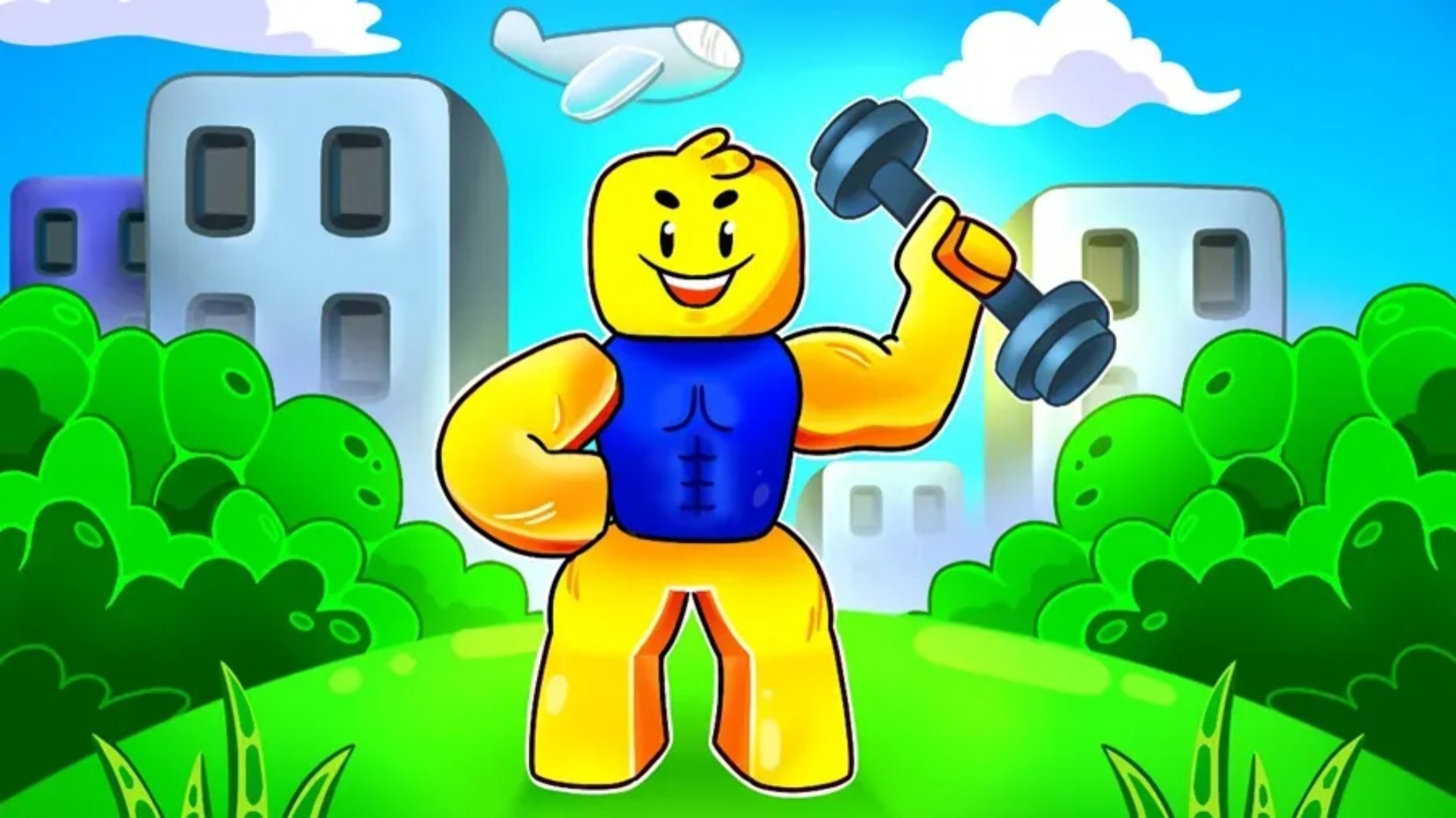 A roblox character lifting in Big Lifting Simulator X.