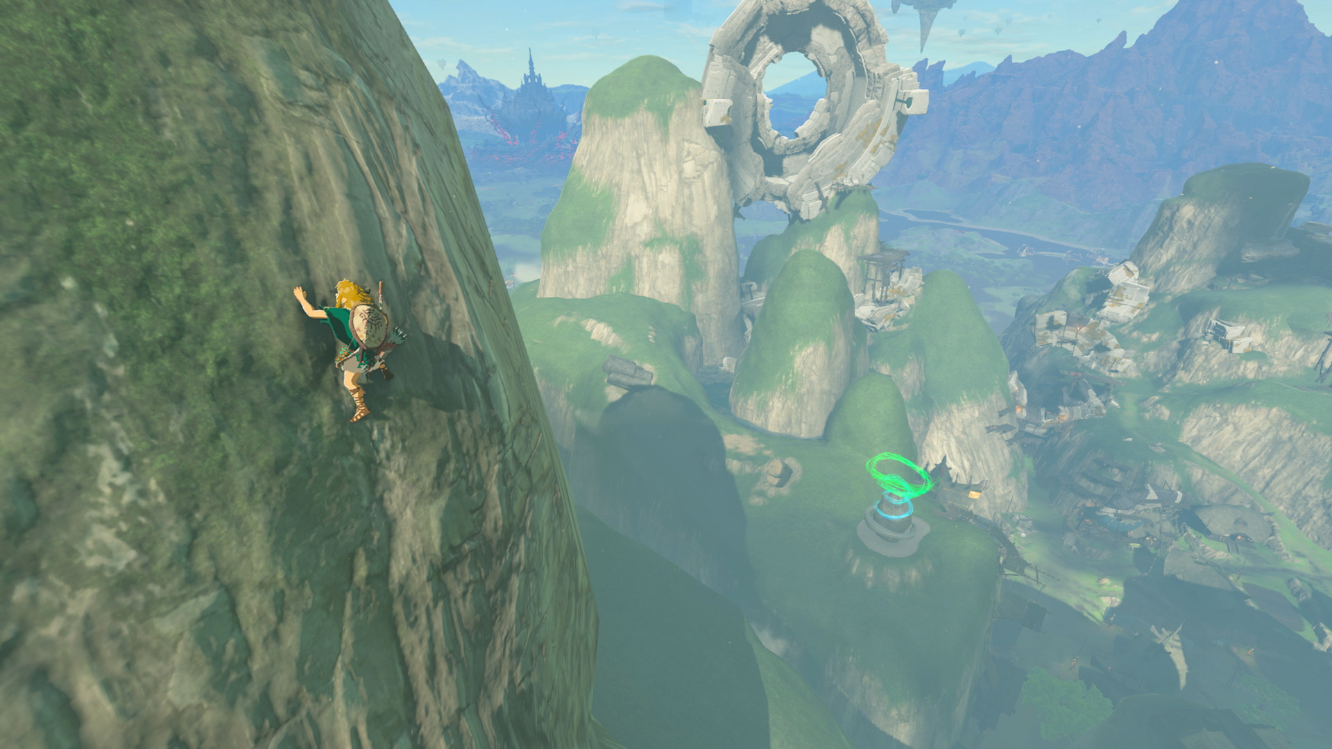 Link climbing in Tears of the Kingdom.