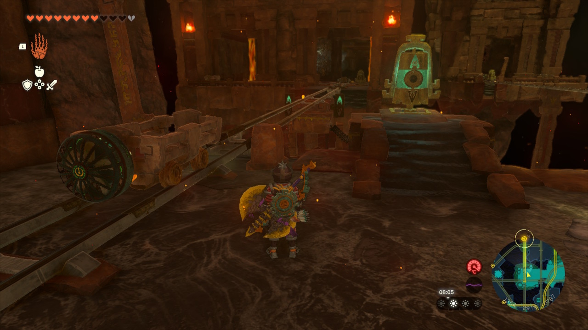 A switch used to change the rail in the fire temple.