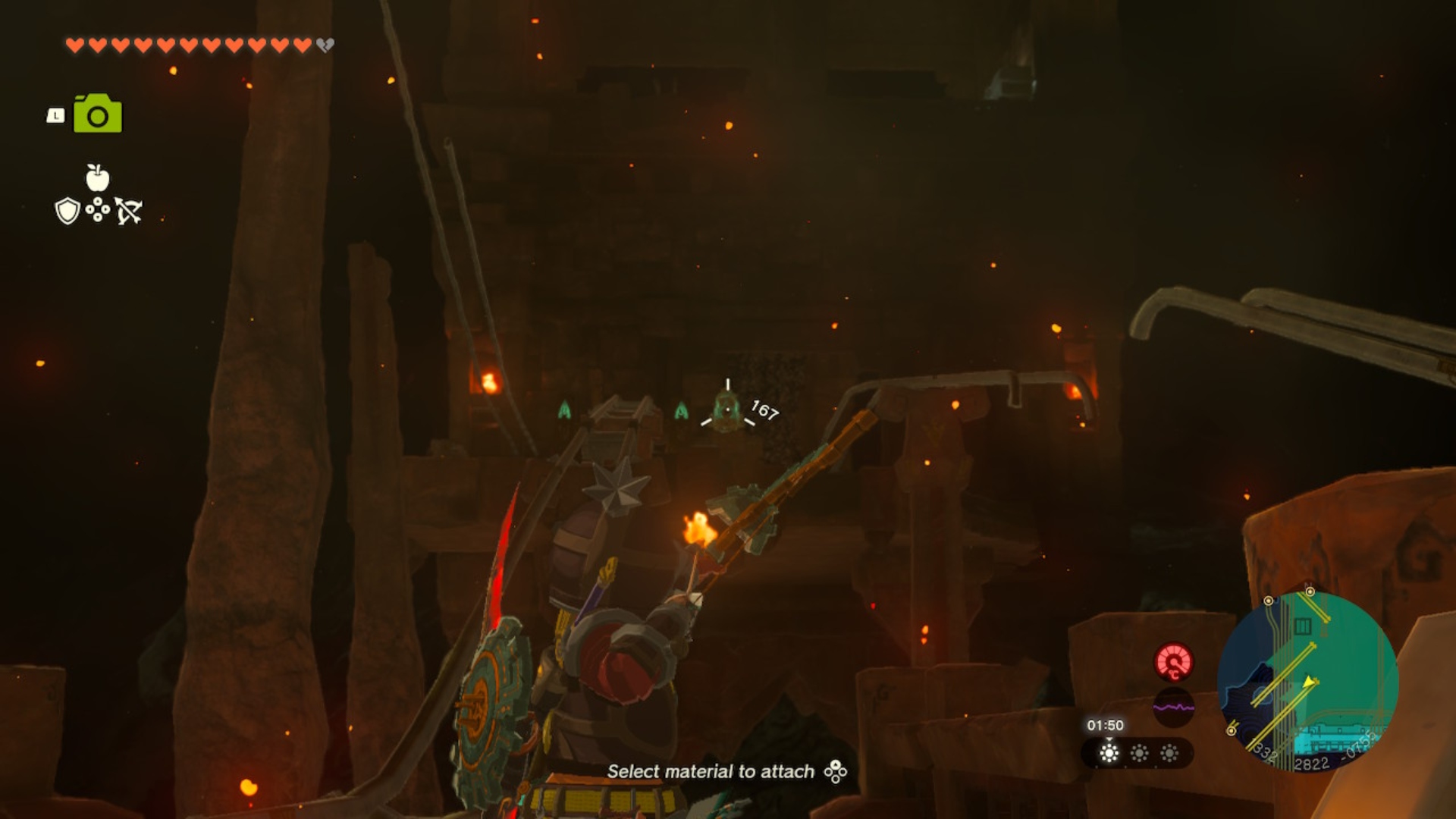 A switch Link can hit with an arrow in the fire temple.