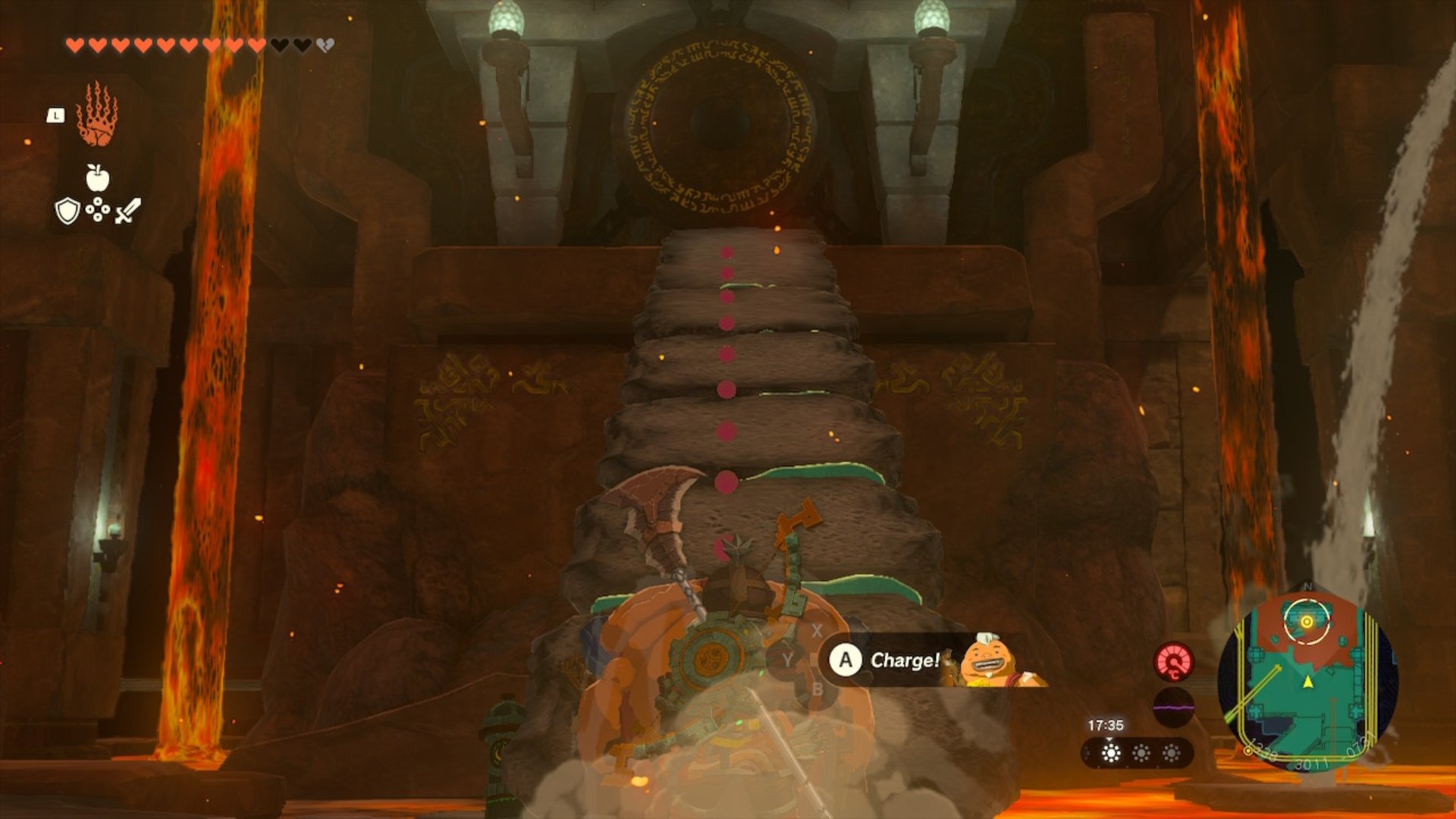 A makeshift ramp leading to gong 4 in the fire temple.