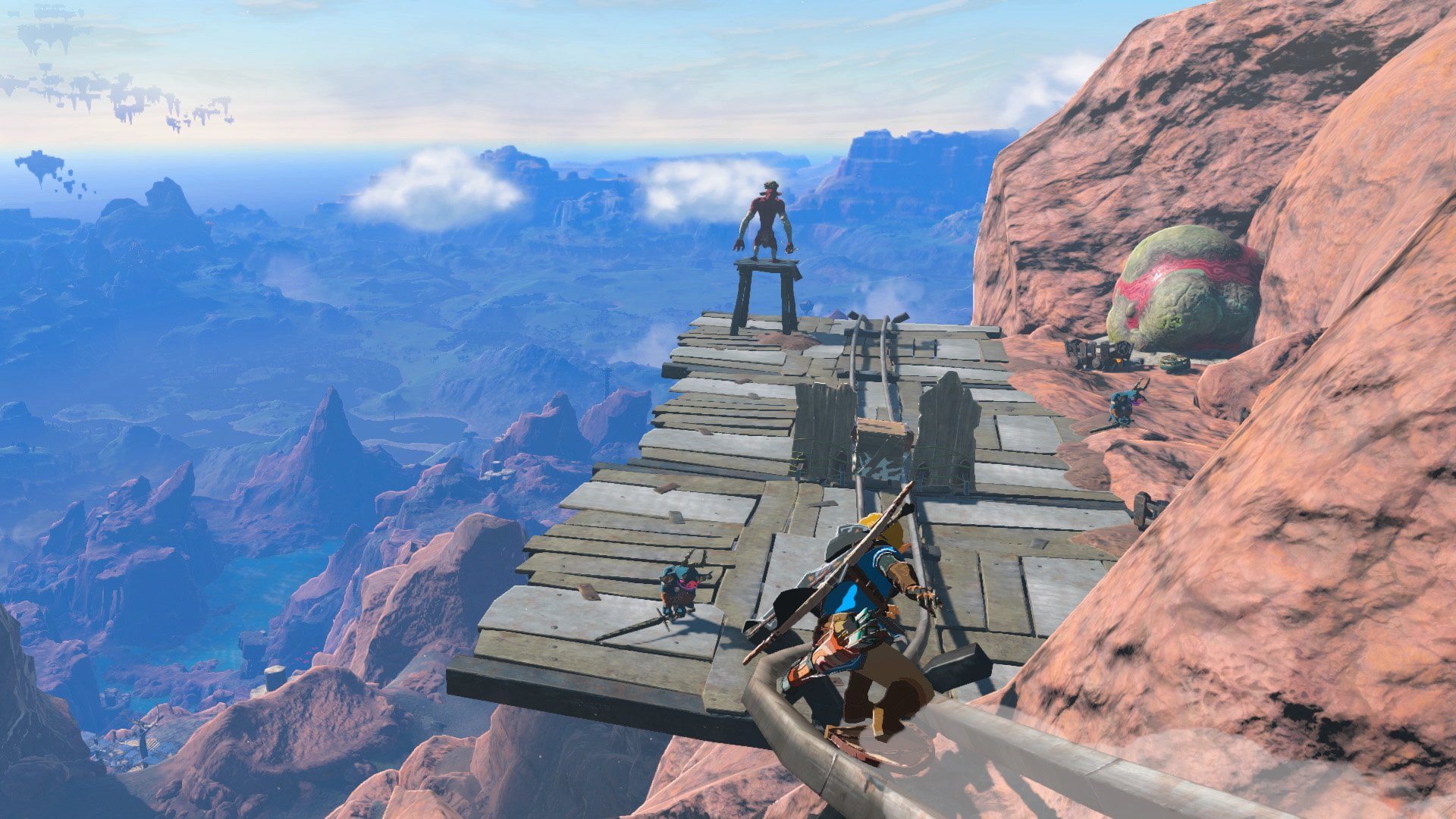 Link travelling on a rail in Tears of the Kingdom