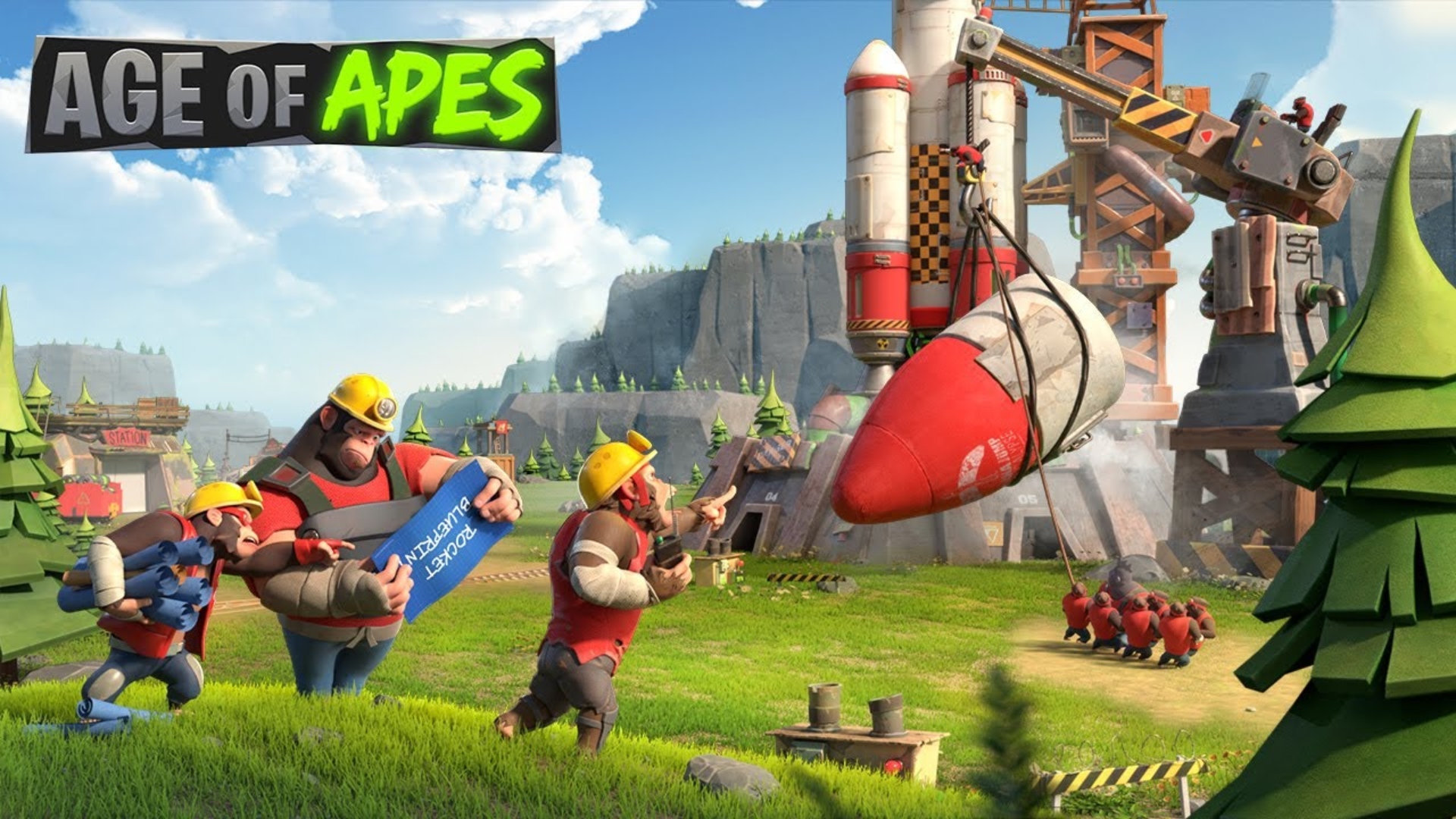 Apes building a rocket in Age of Apes.