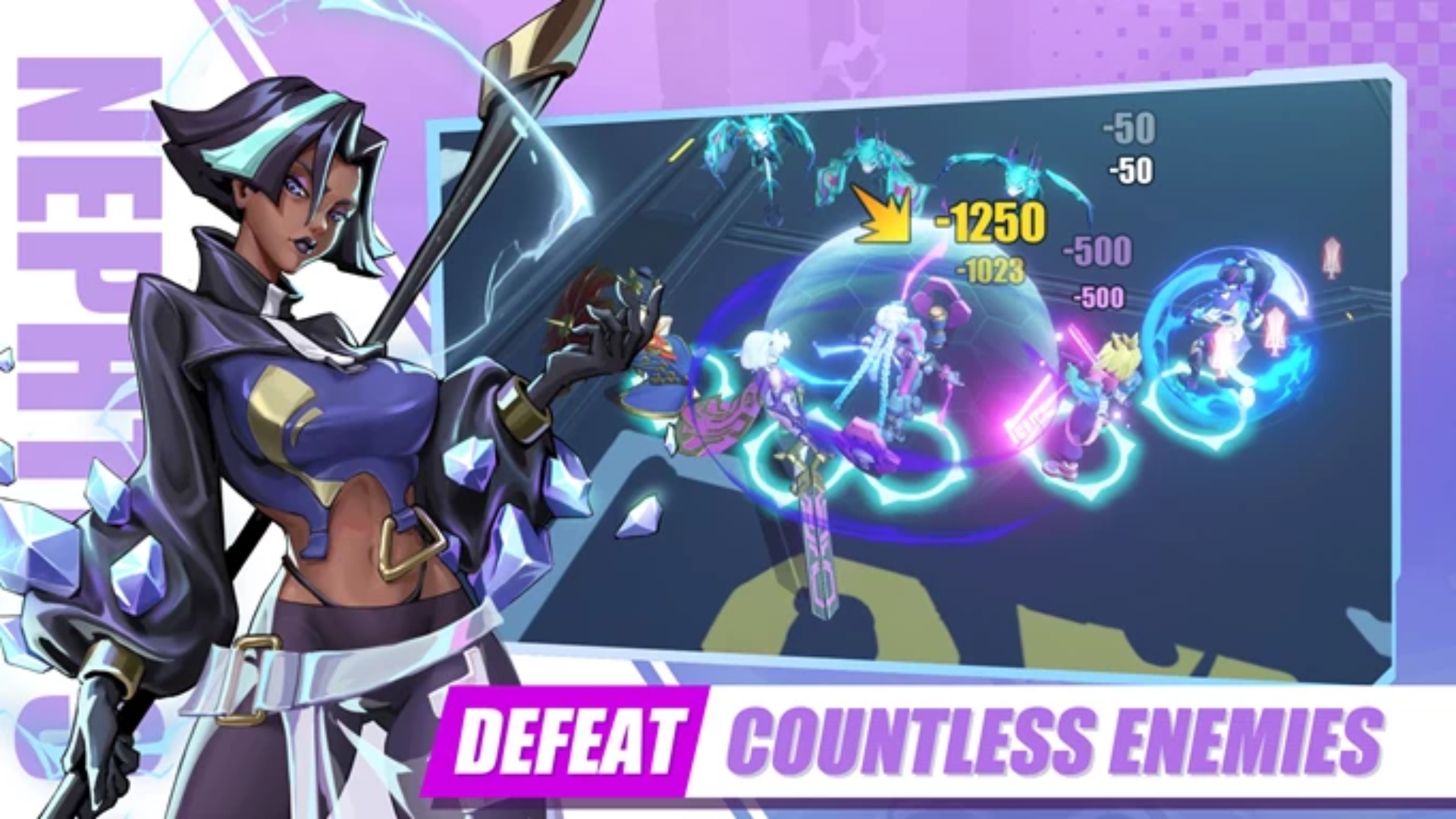 A character from Akadi next to a screenshot of a battle.