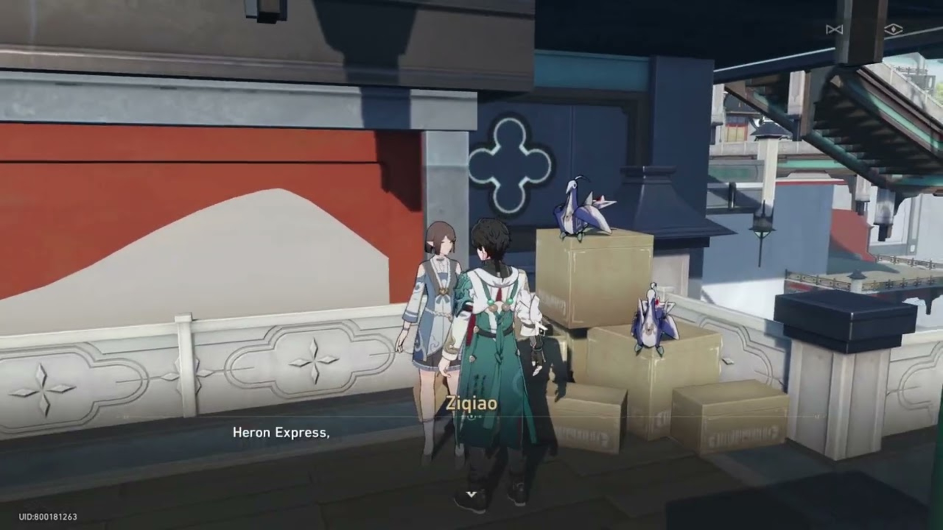 Talking to Ziqiao after finding her location in Honkai: Star Rail. 