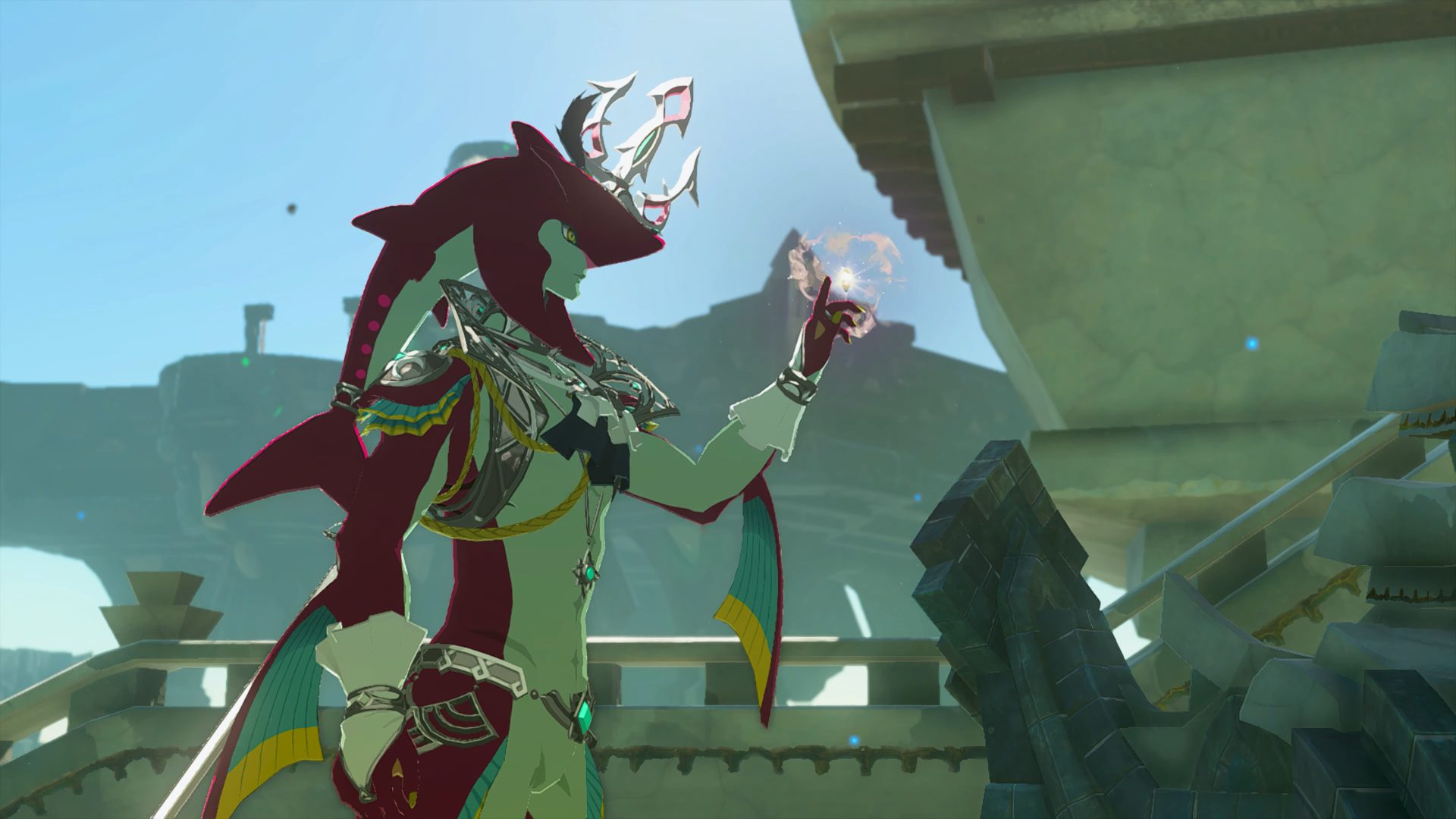 Sidon touching the Tear in Tears of the Kingdom