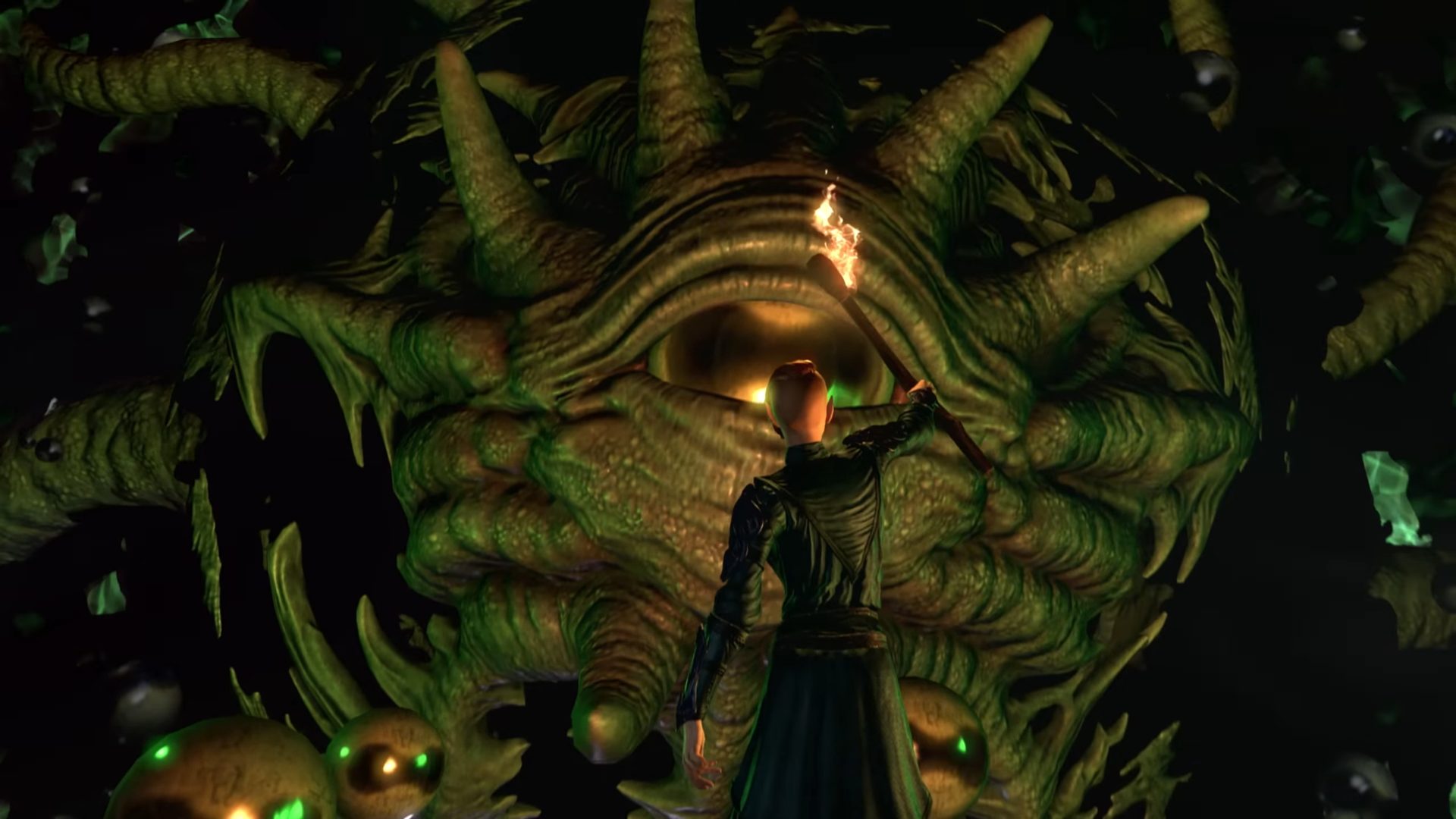 A torchlit beast in Elder Scrolls Online (ESO).