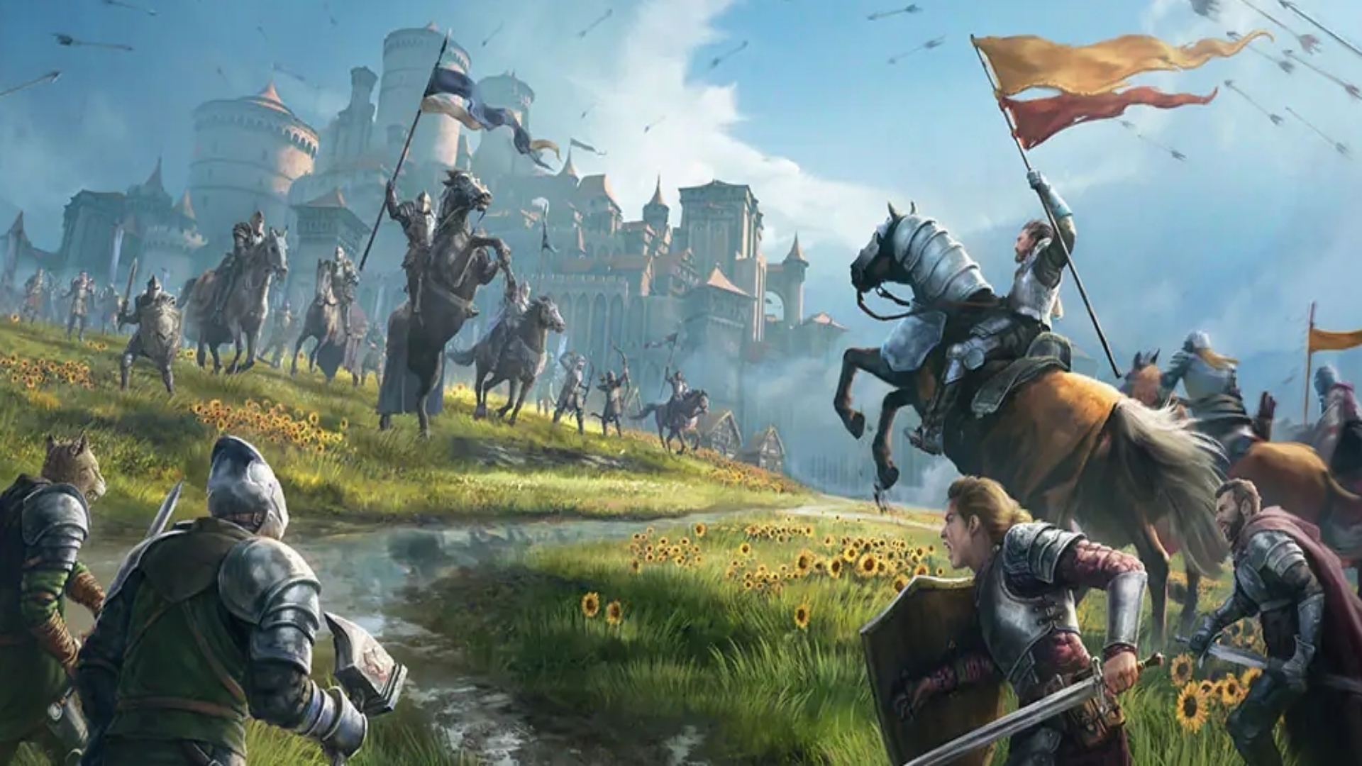 A battle between two armies in ESO.