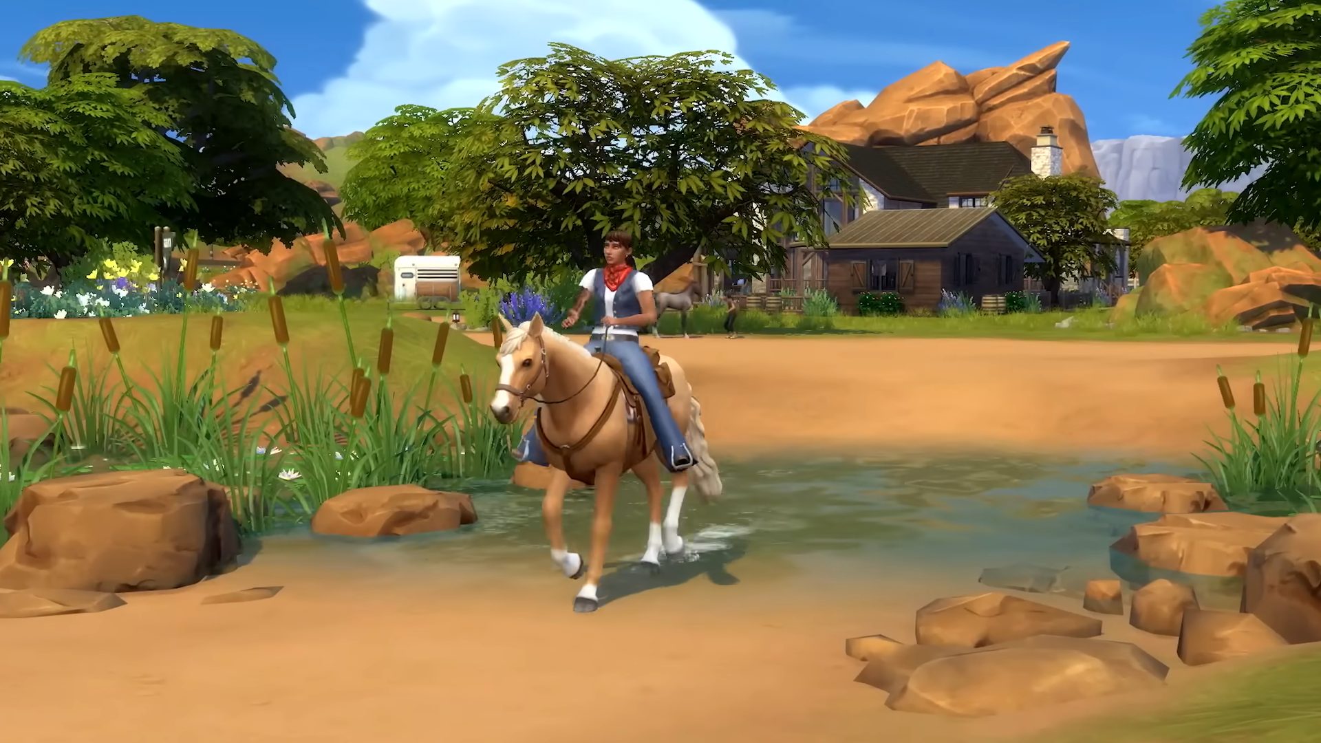 Horse riding in The Sims 4 Horse Ranch