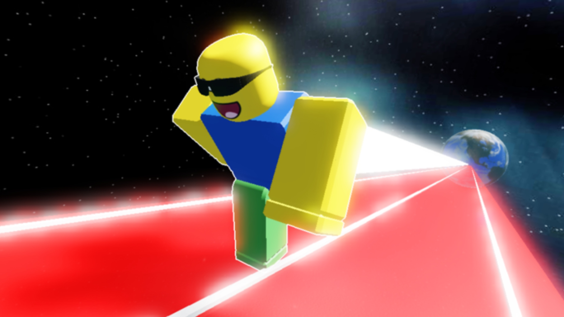 A roblox player racing in Race Simulator.