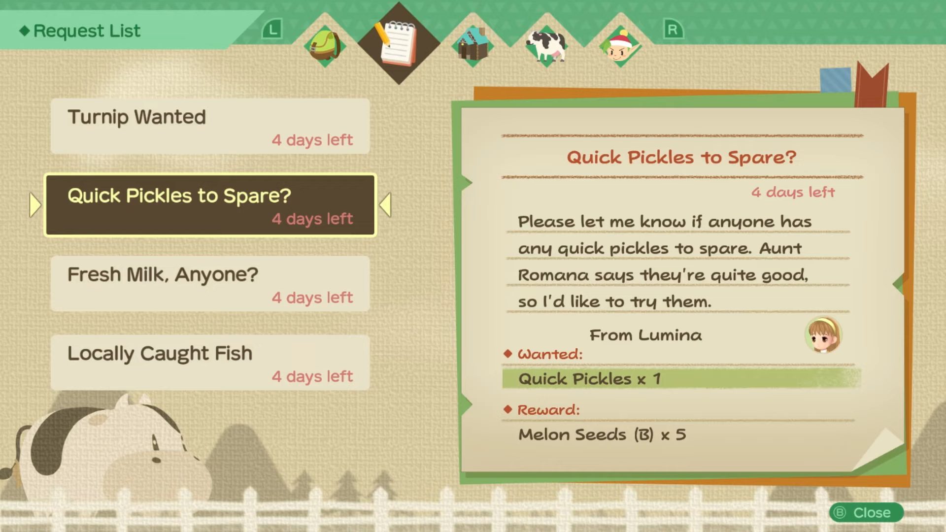 Story of Seasons: A Wonderful Life requests by villagers