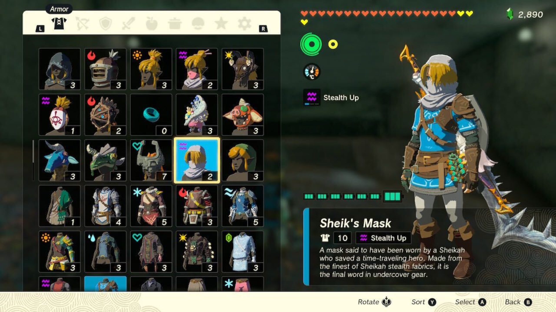 The Sheik's Mask reward for completing the Desert Coliseum in Tears of the Kingdom.