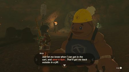 Mota, the abandoned laborer speaking to Link in The Abandoned Laborer in Tears of the Kingdom