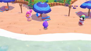 Walking on the beach with My Melody in Hello Kitty Island Adventure