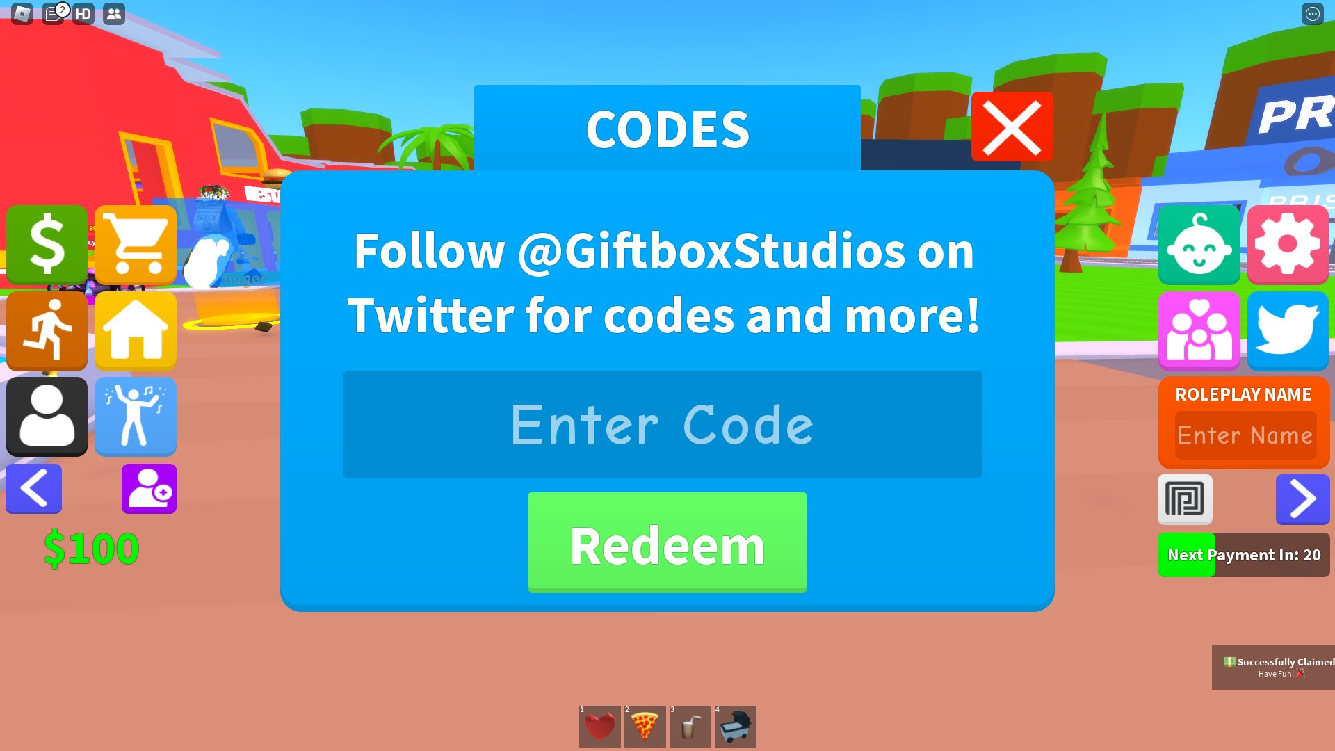 Dream Life codes page in Roblox