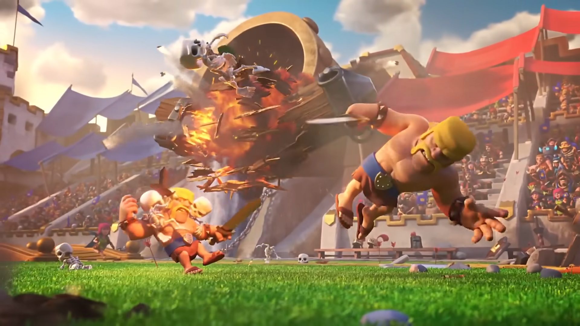 Explosion on the battlefield in Clash Royale