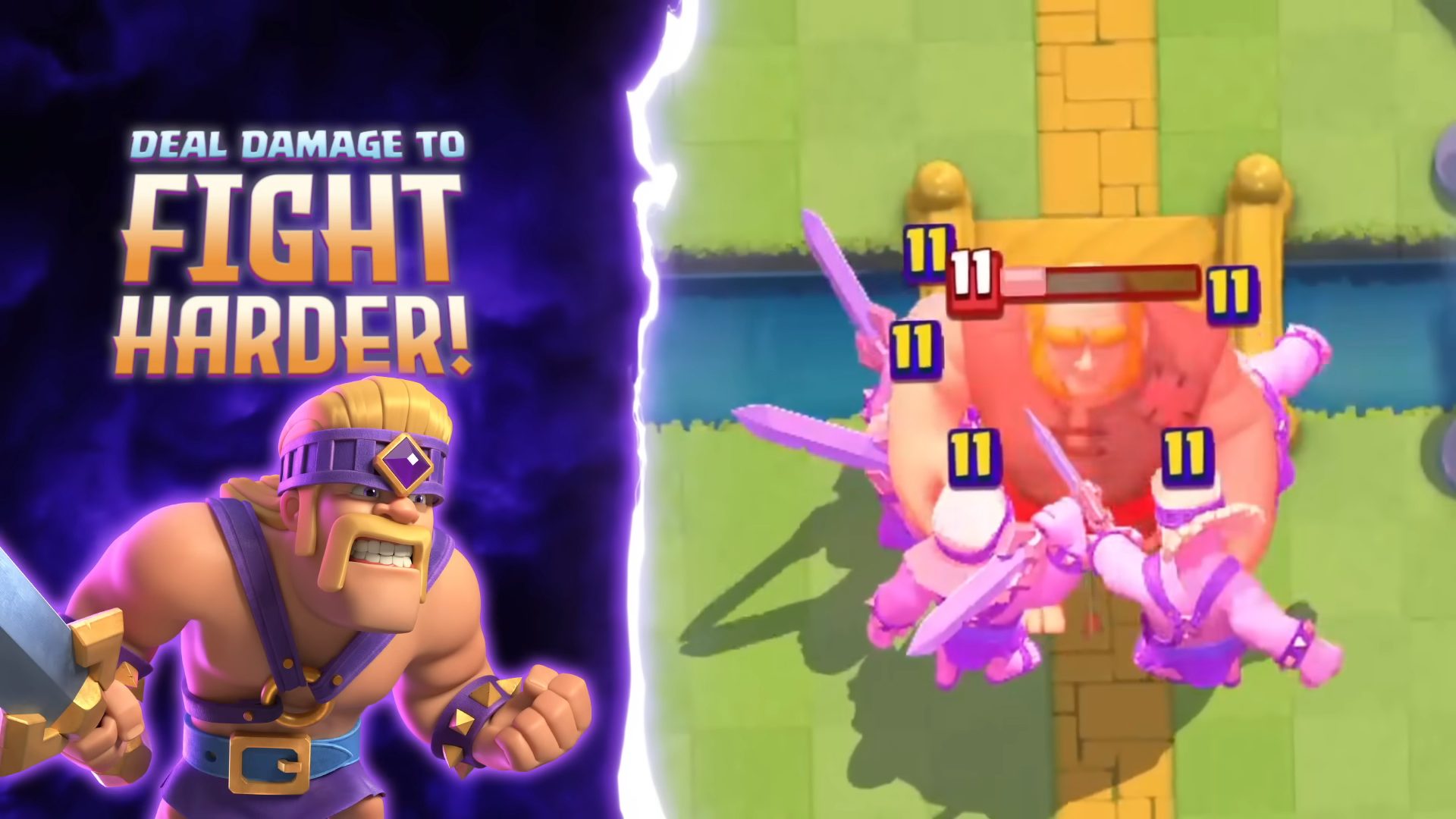 Key art with text saying "Fight harder" in Clash Royale