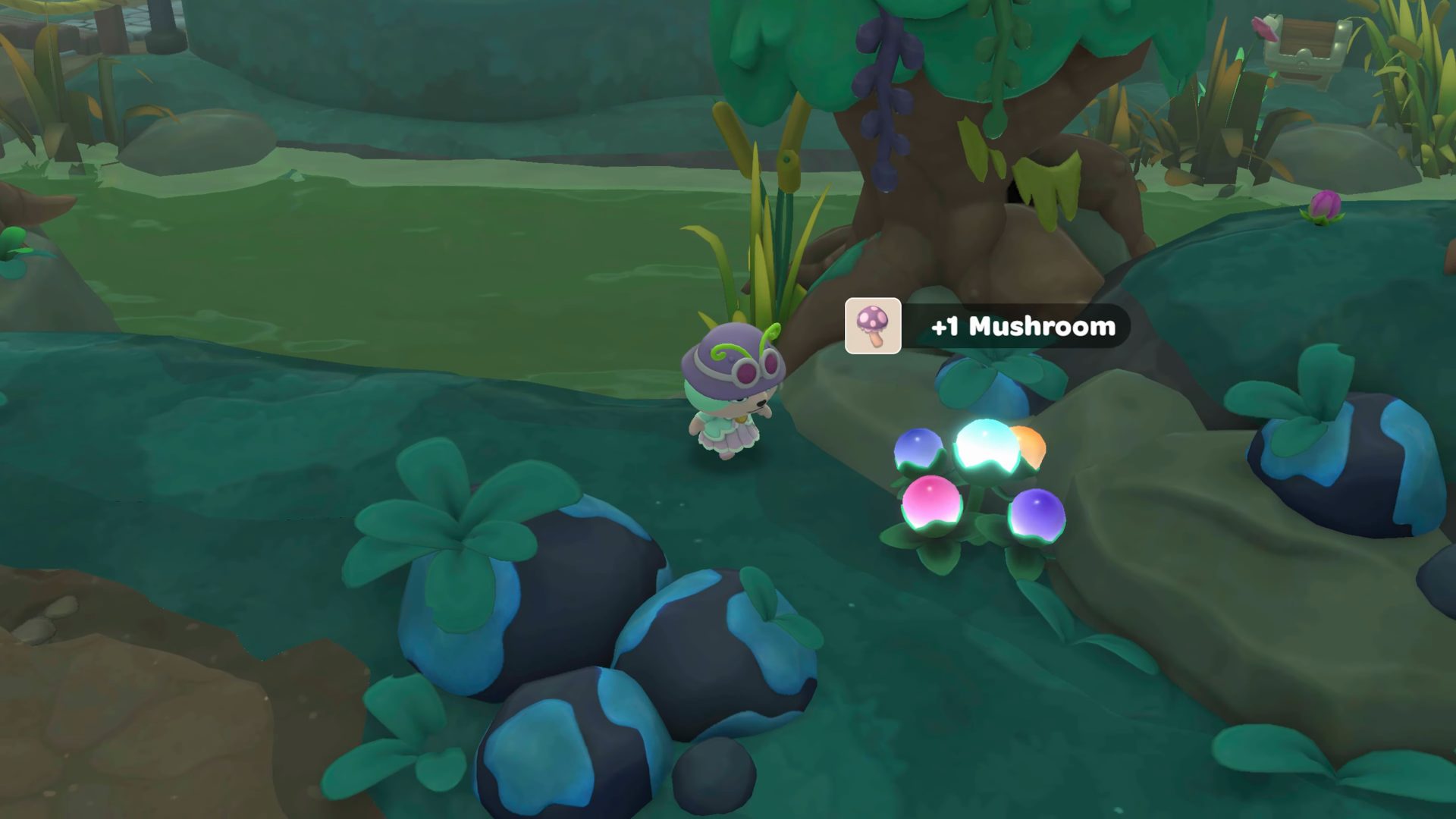 Foraging in the Spooky Swamp in Hello Kitty Island Adventure