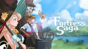 Two characters looking into the horizon and the Fortress Saga logo.