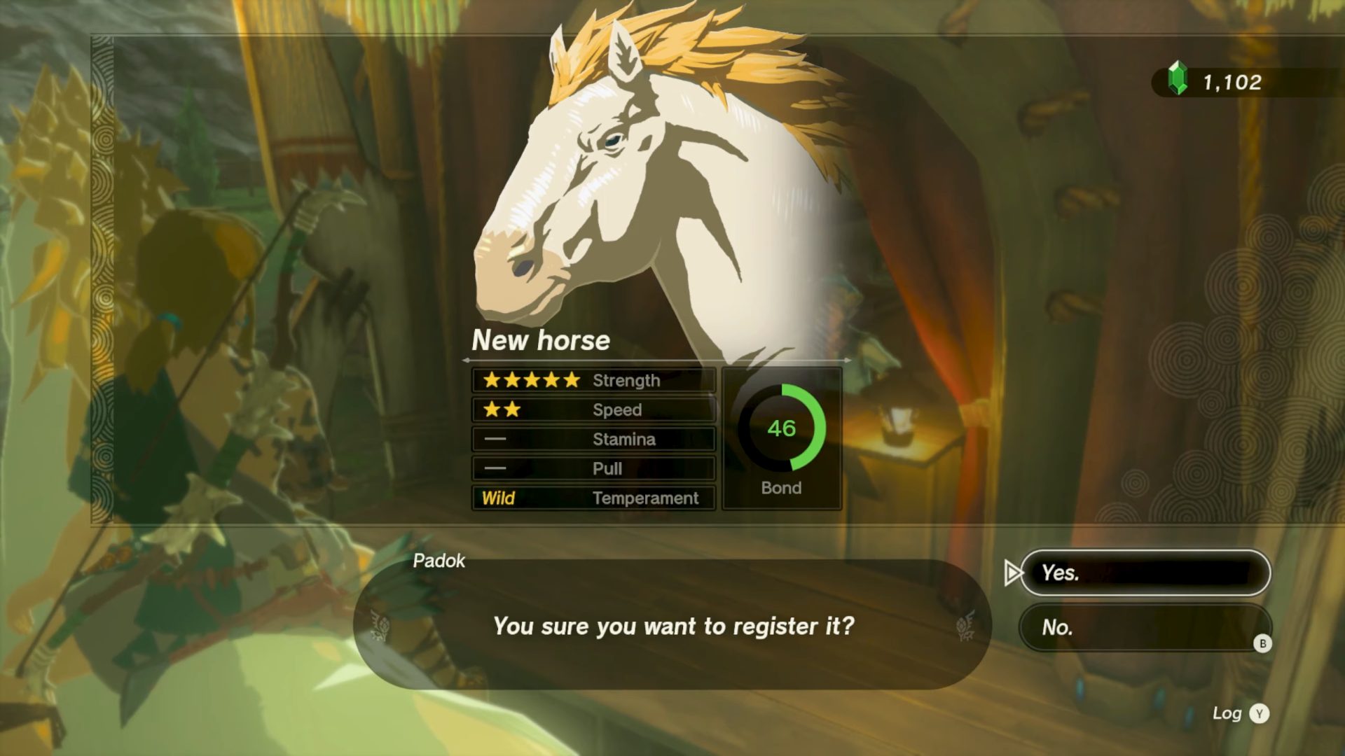 Giant White Stallion's portrait in the stable in Zelda: Tears of the Kingdom