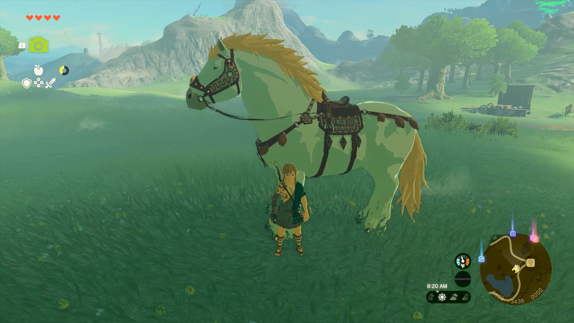 Giant White Stallion next to Link in Zelda: Tears of the Kingdom