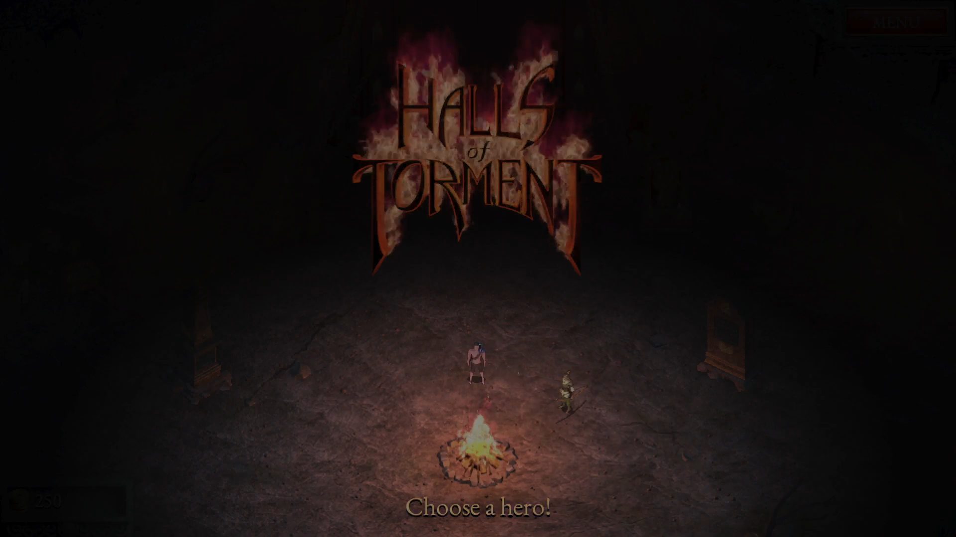 Halls of Torment starting screen