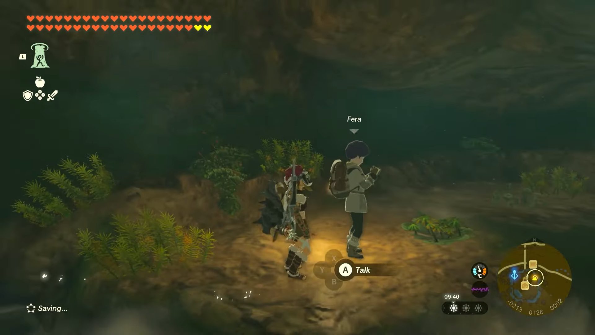 Link standing behind Fera in Zelda: Tears of the Kingdom