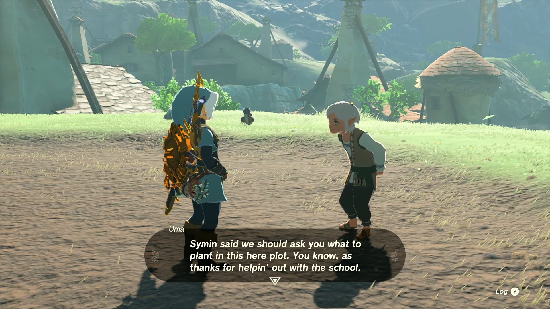 Uma talking to Link in Zelda: Tears of the Kingdom