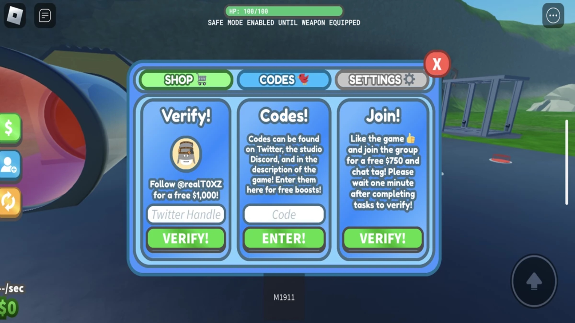 The interface for redeeming War Age Tycoon codes.